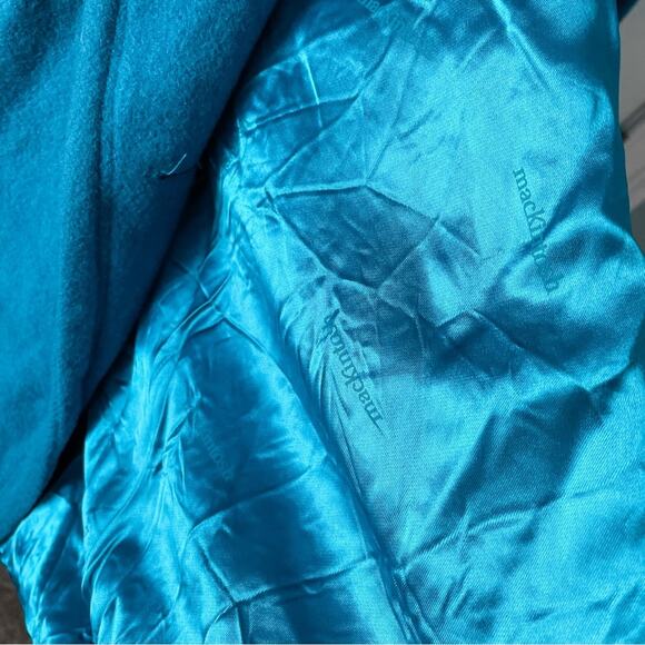Vintage 100% Wool Vibrant Teal Blue Double Breasted Pea Coat Plus Size 16 - Picture 5 of 8